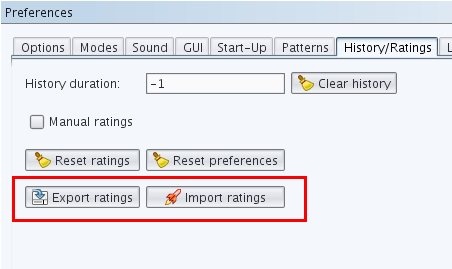 Jajuk export/import of ratings