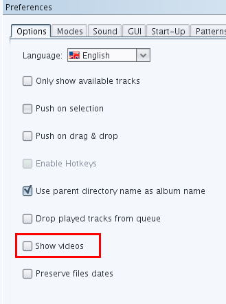 Show videos option